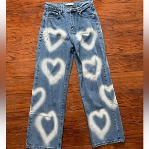 White Graphic Y2K High Waisted Jeans